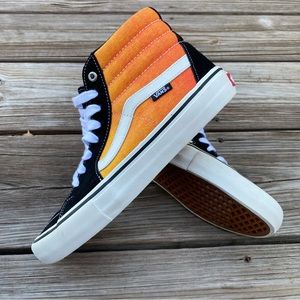 VANS SK8-HI PRO FADE BLACK/ORANGE MENS 8.5